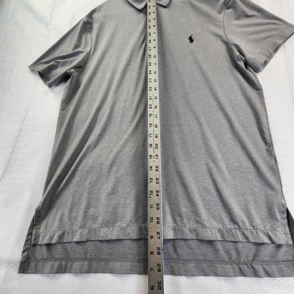 Polo Ralph Lauren Mens Large Grey Polo Shirt Short Sleeve‎ Classic Preppy Casual